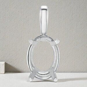 8 x 6 mm Oval Prong-Set Mounting in 14kt White Gold